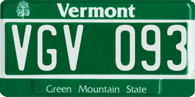 VT license plate VGV093