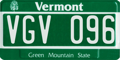 VT license plate VGV096