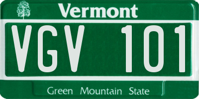 VT license plate VGV101