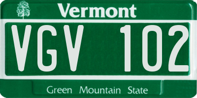 VT license plate VGV102