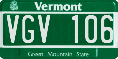 VT license plate VGV106