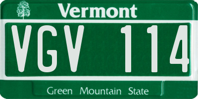 VT license plate VGV114