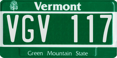 VT license plate VGV117