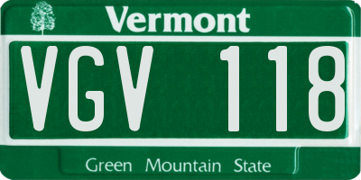 VT license plate VGV118