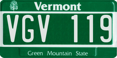 VT license plate VGV119