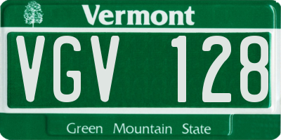 VT license plate VGV128