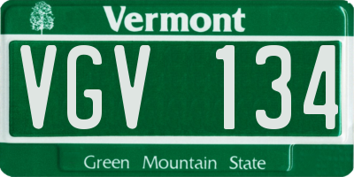 VT license plate VGV134