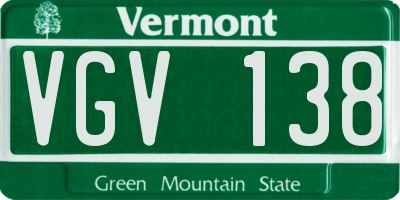 VT license plate VGV138