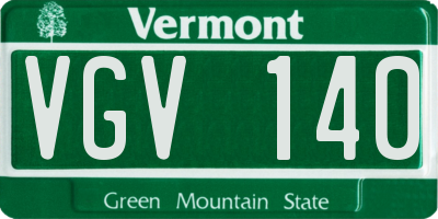 VT license plate VGV140
