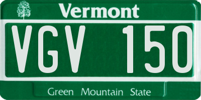 VT license plate VGV150