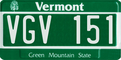 VT license plate VGV151