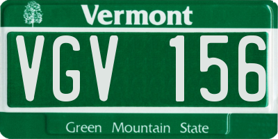 VT license plate VGV156