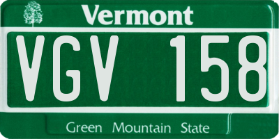 VT license plate VGV158