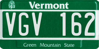 VT license plate VGV162