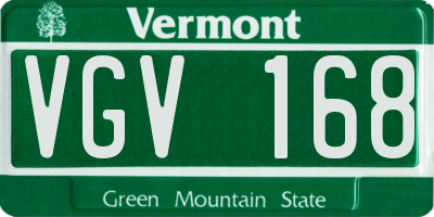 VT license plate VGV168
