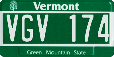 VT license plate VGV174