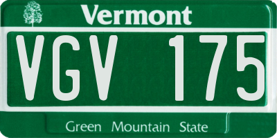 VT license plate VGV175
