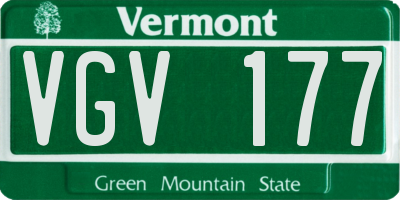 VT license plate VGV177