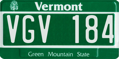 VT license plate VGV184