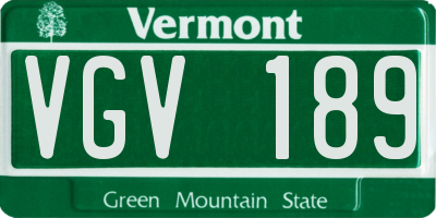 VT license plate VGV189