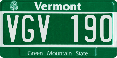 VT license plate VGV190