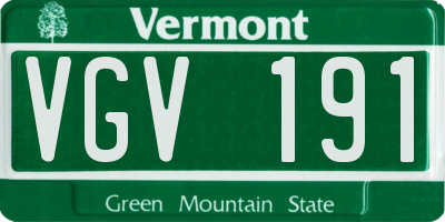 VT license plate VGV191