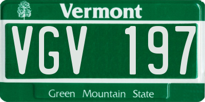 VT license plate VGV197