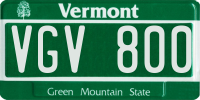 VT license plate VGV800
