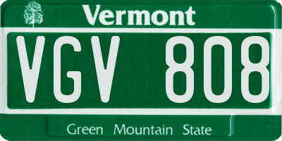 VT license plate VGV808
