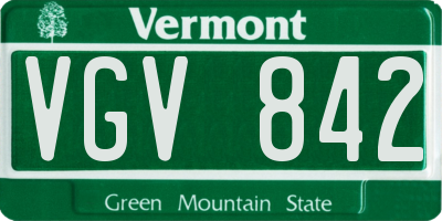 VT license plate VGV842