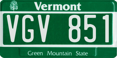 VT license plate VGV851
