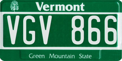 VT license plate VGV866