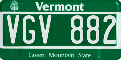 VT license plate VGV882