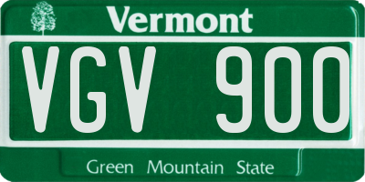 VT license plate VGV900