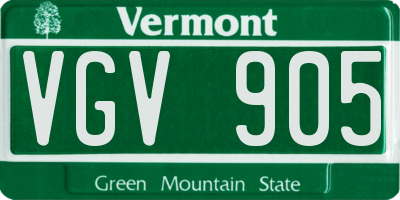 VT license plate VGV905