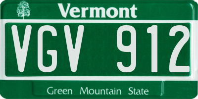 VT license plate VGV912