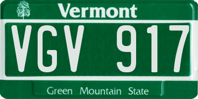 VT license plate VGV917