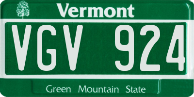 VT license plate VGV924