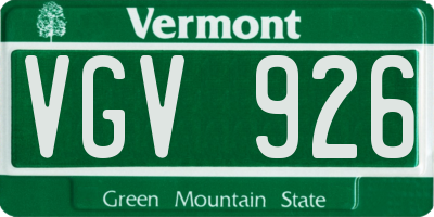 VT license plate VGV926