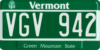 VT license plate VGV942