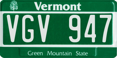 VT license plate VGV947