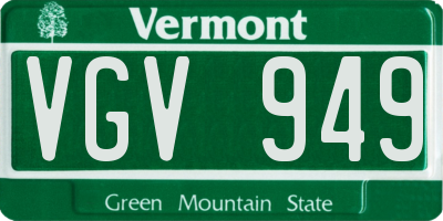 VT license plate VGV949
