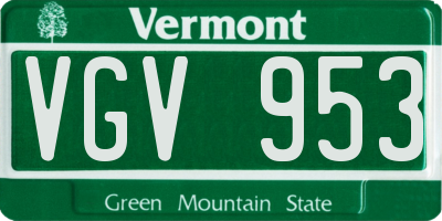 VT license plate VGV953
