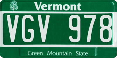 VT license plate VGV978