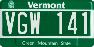 VT license plate VGW141