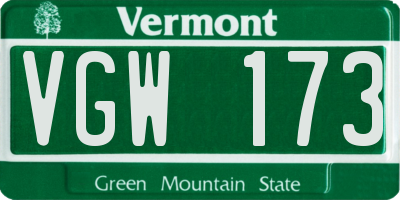 VT license plate VGW173