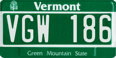 VT license plate VGW186