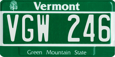 VT license plate VGW246