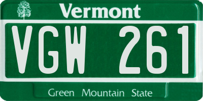 VT license plate VGW261