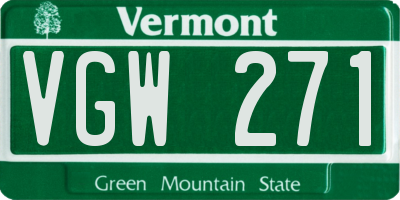 VT license plate VGW271